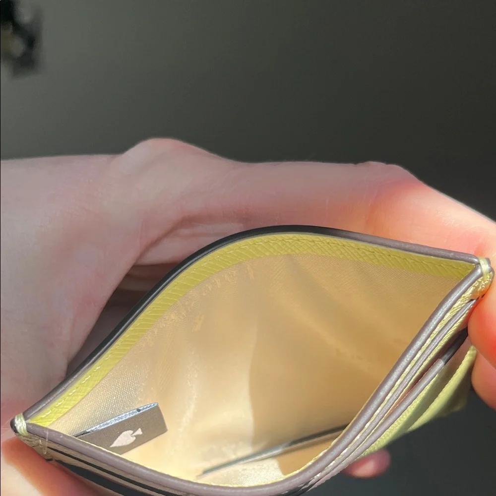 Kate Spade Tennis Ball Yellow Card Holder - Picture 6 of 8